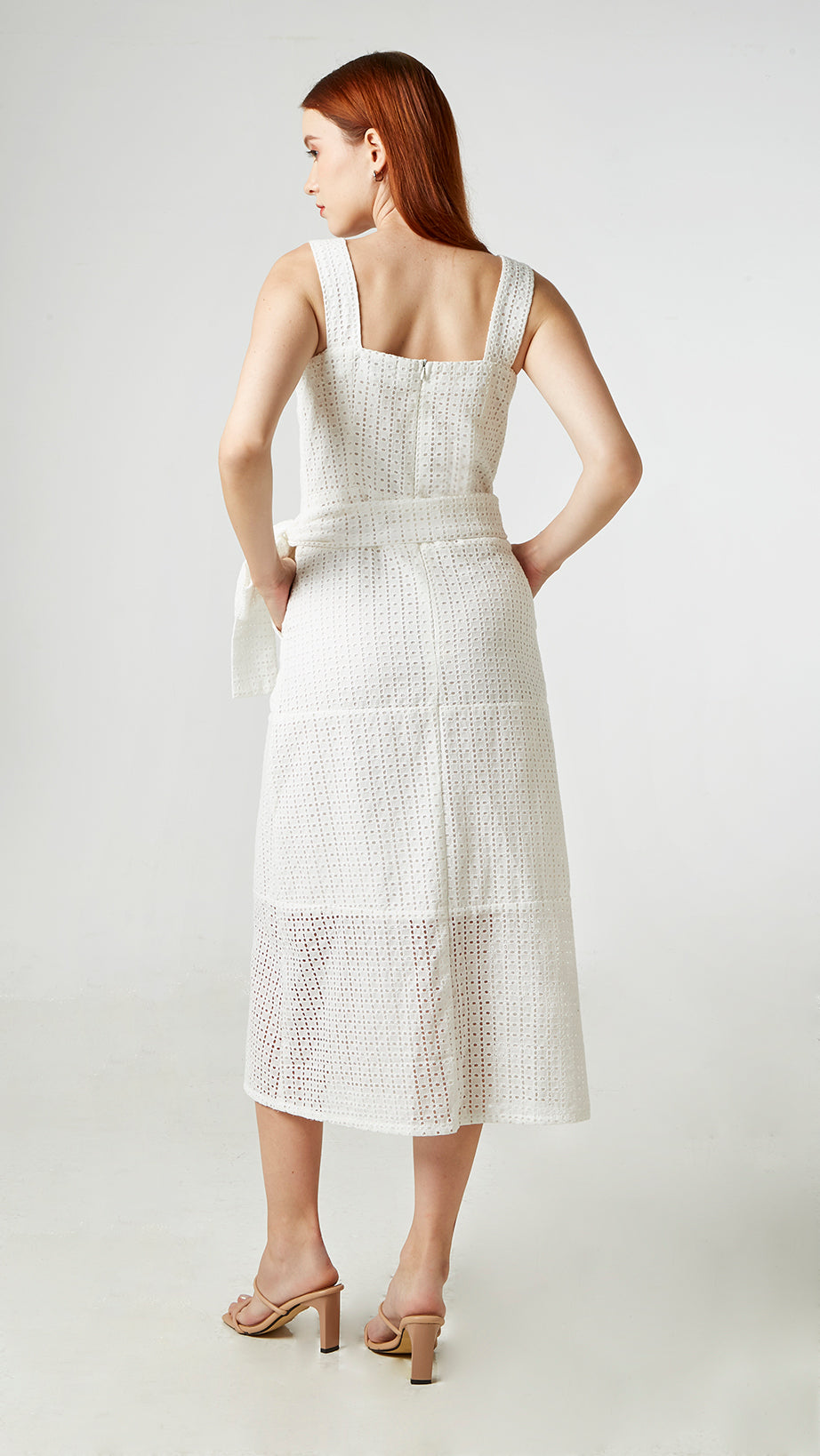 Midi Dress with Cotton Embroidery