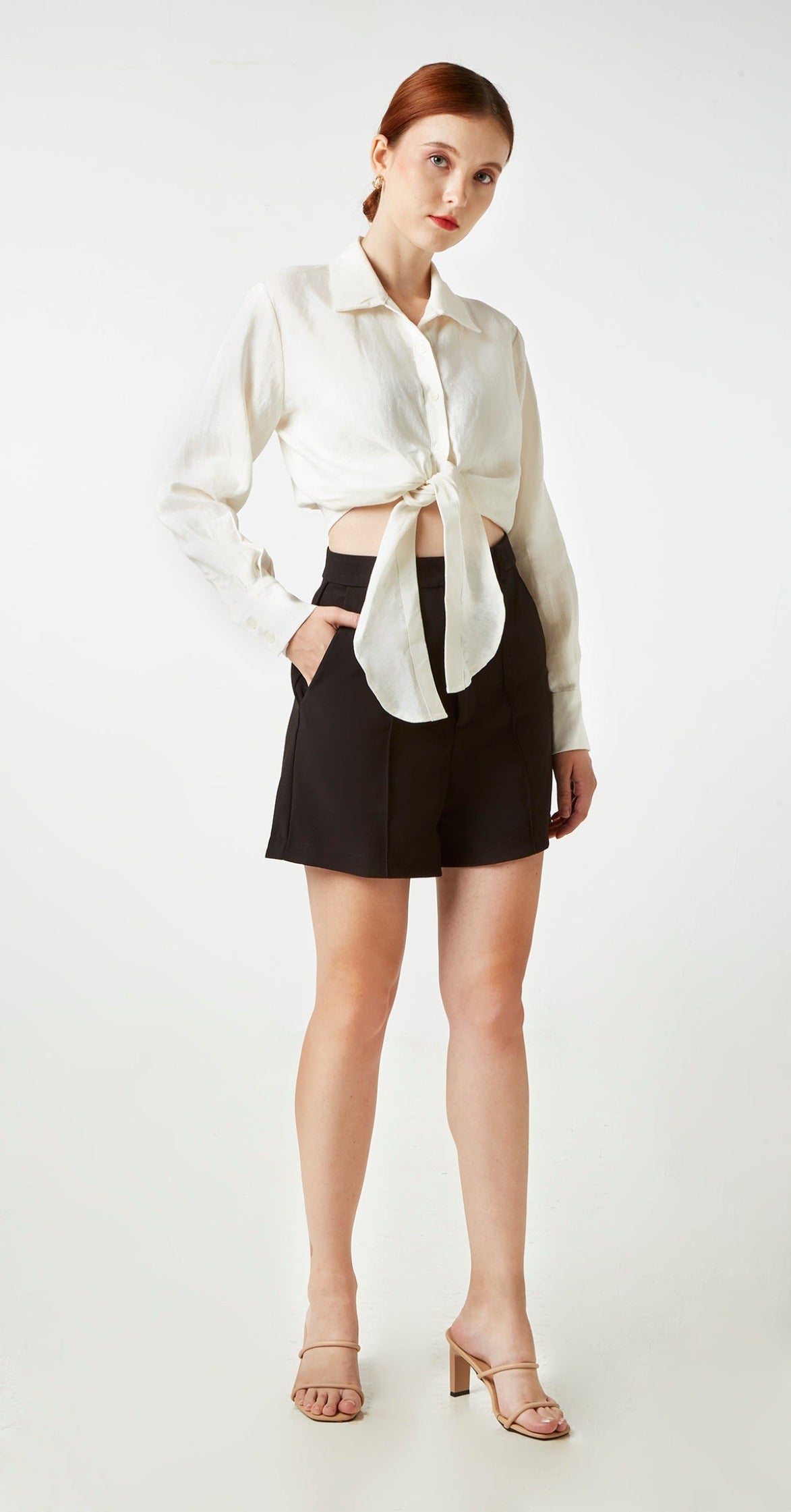 Front Knot Button Top