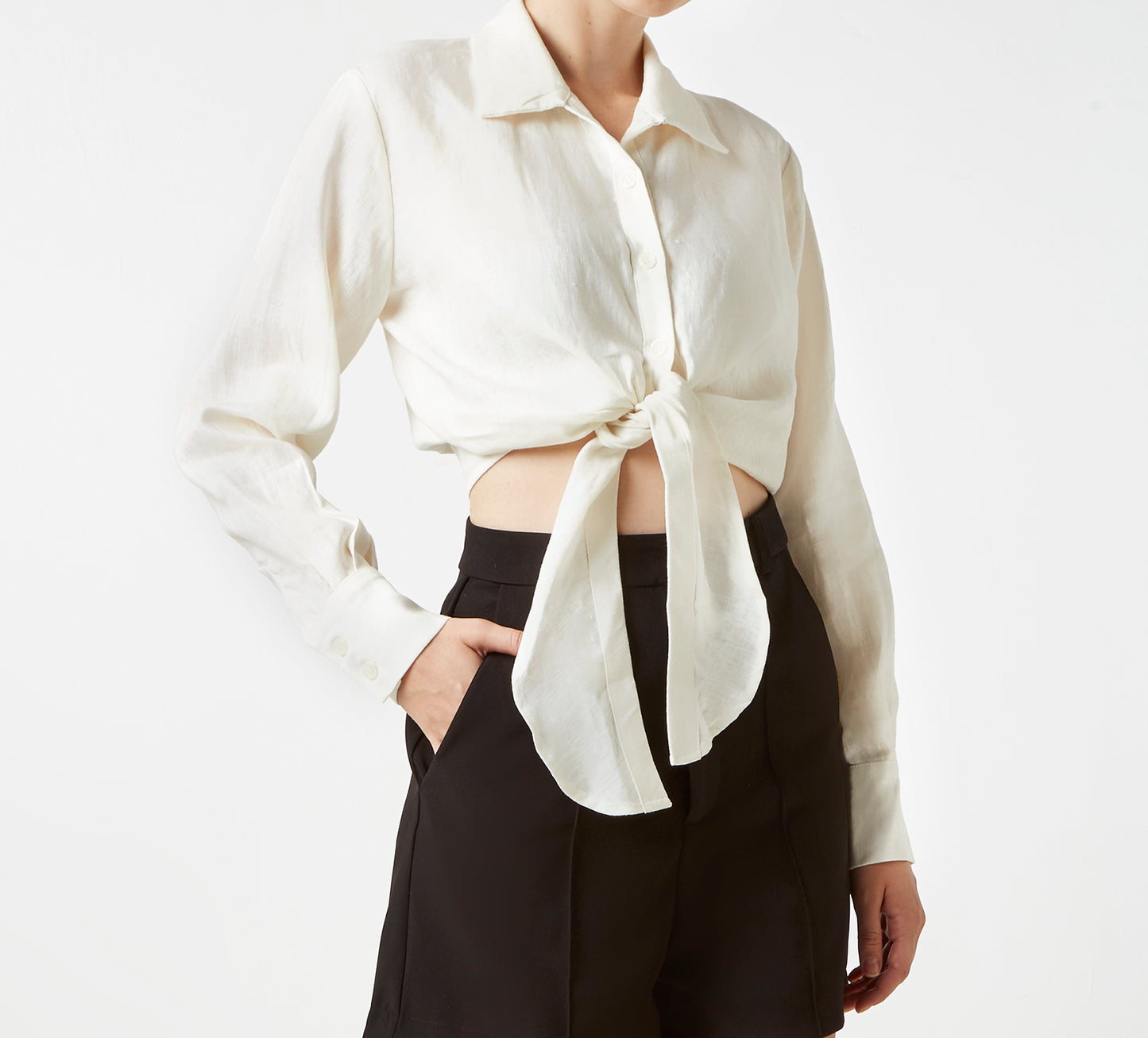 Front Knot Button Top