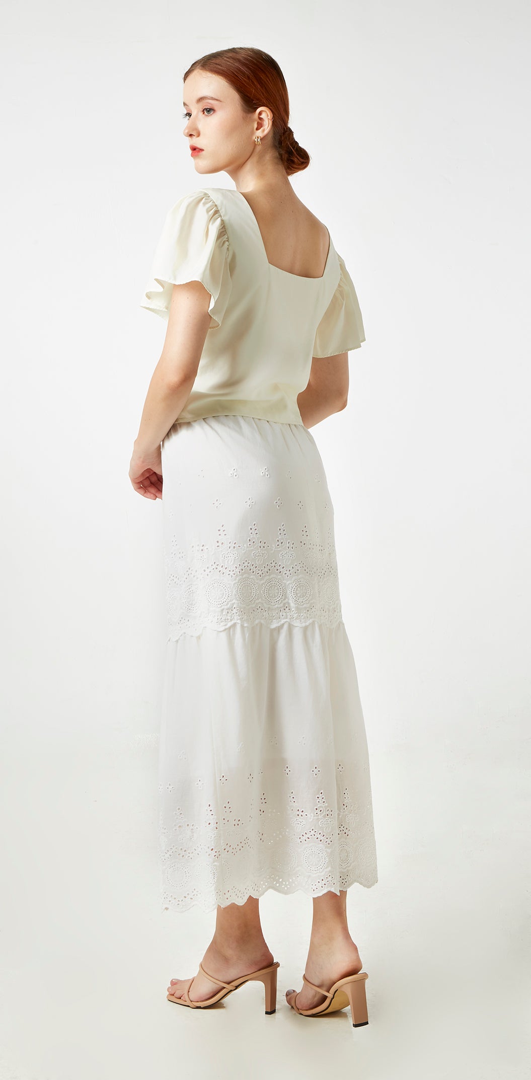 Midi Skirt with Cotton Embroidery